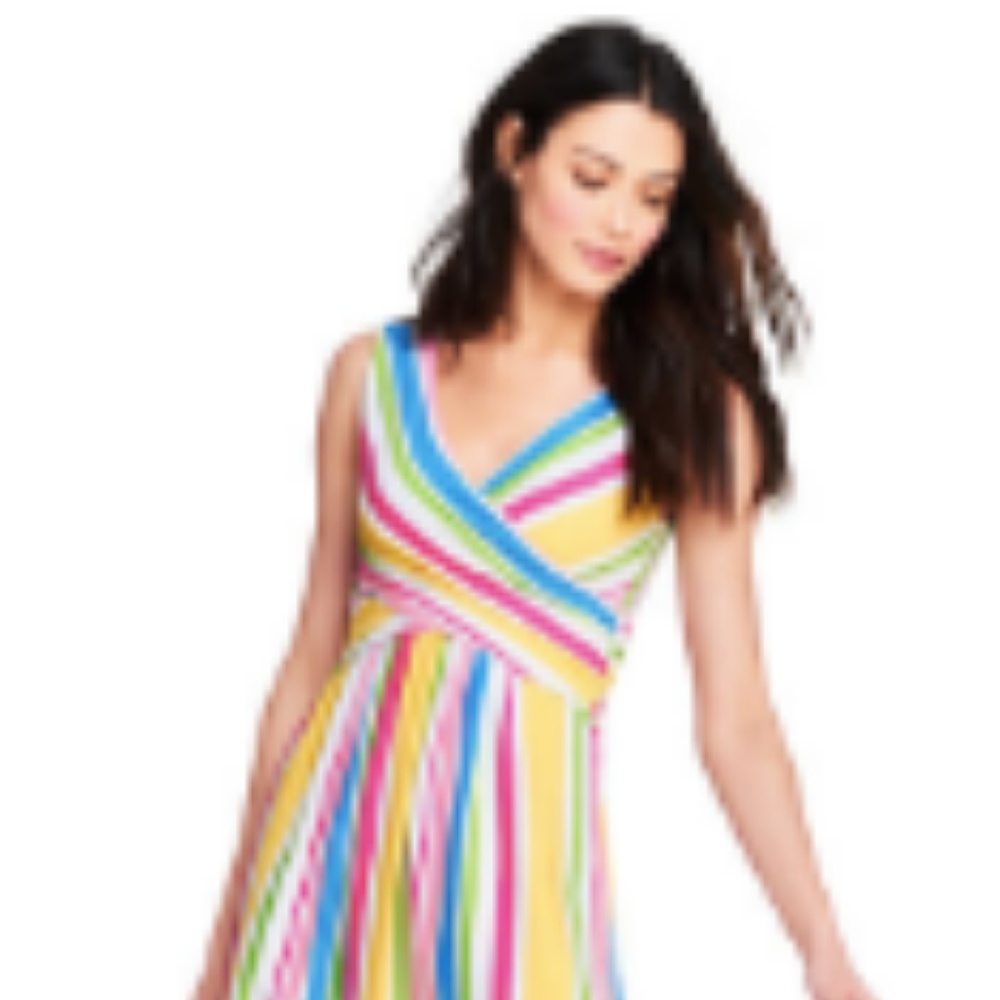 Dress - Sleeveless Striped Fit  and Flare